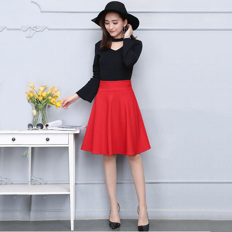 

Весна и осень Белая юбка полудлинная Юбка средней длины Юбка трапециевидной формы Юбка для танцев Универсальная юбка 3XL