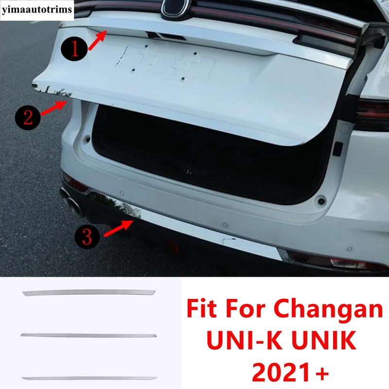 For Changan UNI-K UNIK - 2024 Car Rear Trunk Door Tail Bumper Strip Decoration Anti-Scratch Cover Trim Accessories Exterior