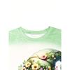 Camiseta de Manga Corta con Cuello Redondo, Estampado Floral de Abeja y Gnomo Lindo, Ropa Casual Diaria para Mujer