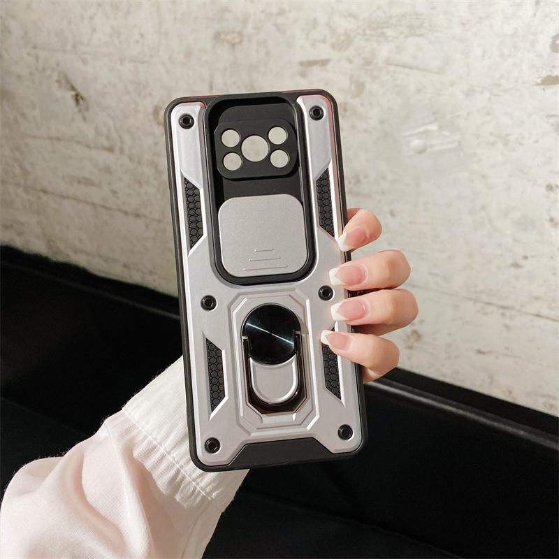 Противоударный защитный чехол для слайд-камеры для Xiaomi Poco X3 Pro, автомобильный магнитный держатель, кольцо, защитный чехол для Poko Little X 3 X3Pro NFC