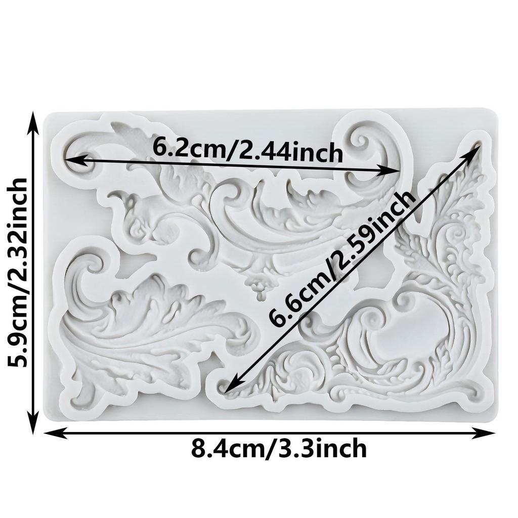Baroque Silicone Molds Curlicues Scroll Lace Fondant Mold Cake Decorating Tools Cupcake Topper Candy Chocolate Gumpaste Mold
