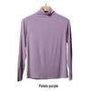 Women's Black Half-High Collar Long-Sleeve Shirt - Korean Style, 2025 Spring/Autumn