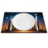 Ramadan Eid Tischsets Islamische Moschee Mondsichel Stern Design Festliche Tischdekoration für Iftar Eid al Fitr Langlebig Waschbar