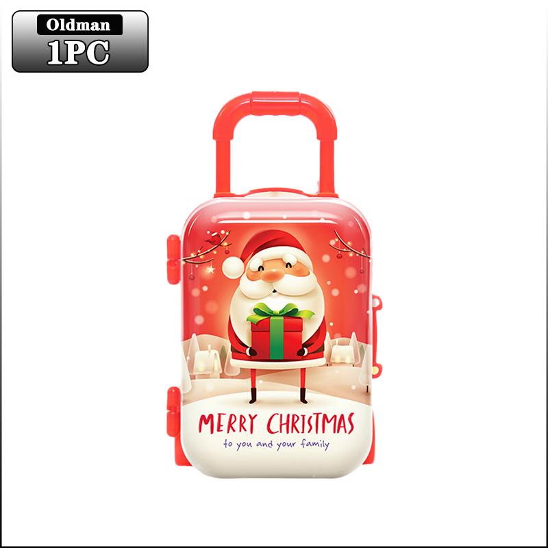 1-20PCS Christmas Mini Trolley Candy Box Cartoon Coin Purse Creative Kids Holiday Gift Box Party Favor Christmas Decoration