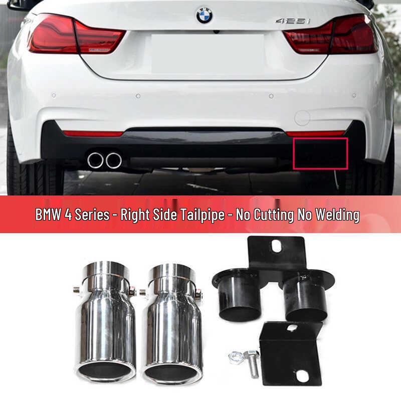 Quad Exhaust Tips for Modified BMW 3 & 4 Series 320GT330Li425M428 - Right Side Decor