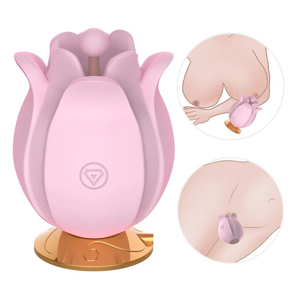 Powerful Sucking-Rose Vibrator Toy For Women Vacuum Stimulator Oral Nipple Clit Sucker Female Sex Toys Goods For Female Adults
