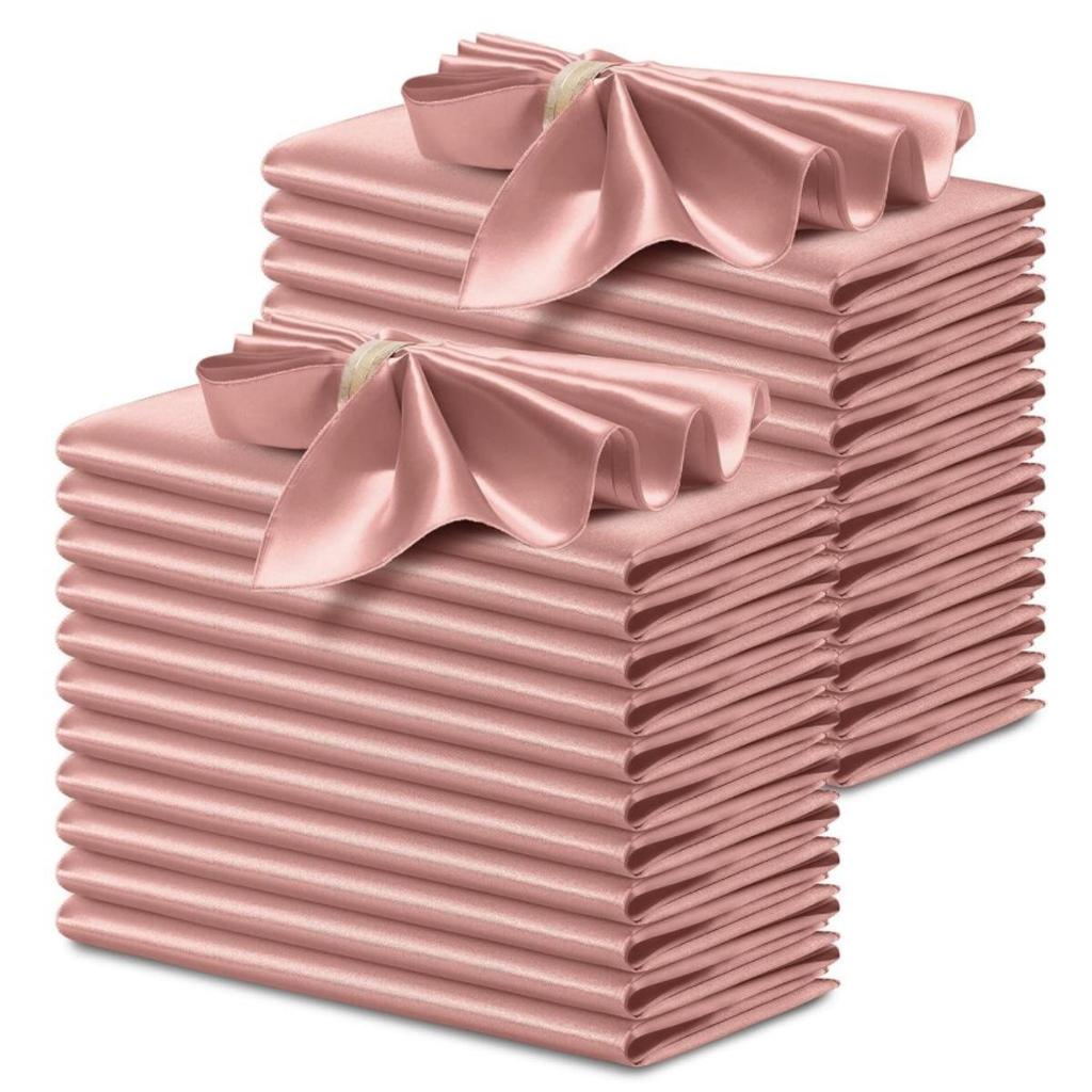 1PC Napkin Cloth Satin Face Mouth Cloth Lock Edge Solid Color Restaurant Hotel Square Wedding Decoration