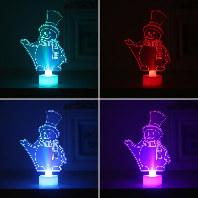 Home Table Party Decor Charm Santa Claus Decorations 1PC Merry Christmas LED Color Changing Mini Xmas Tree