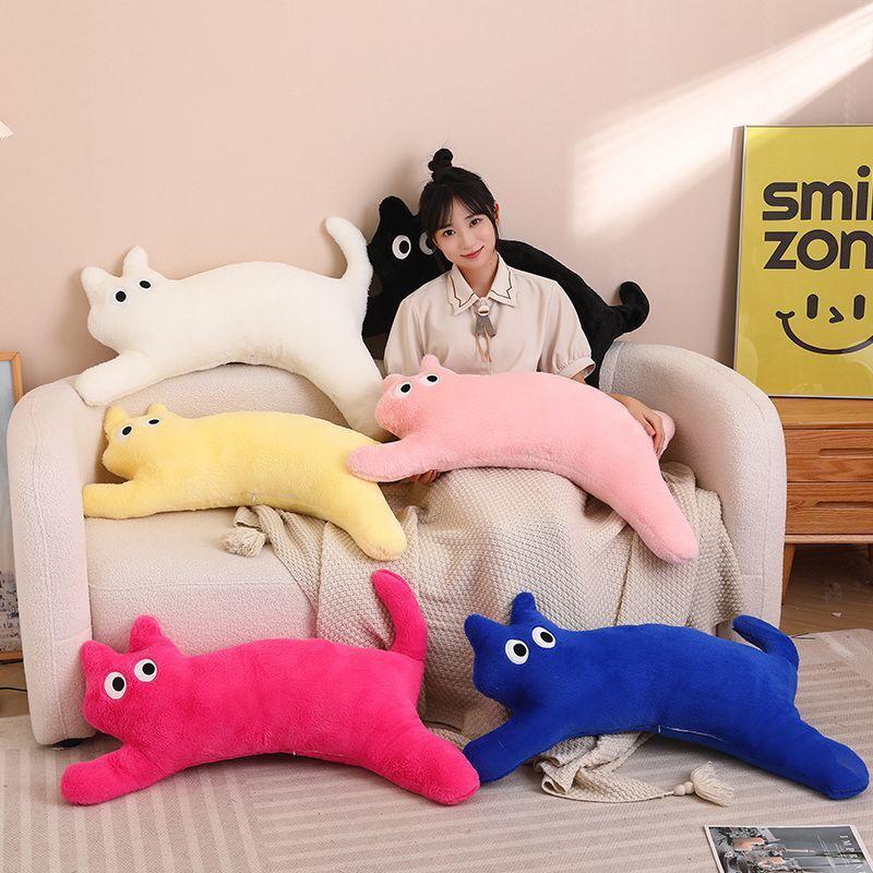 Cat Plush Sleeping Pillow - Long Strip Dopamine Cushion & Doll Gift
