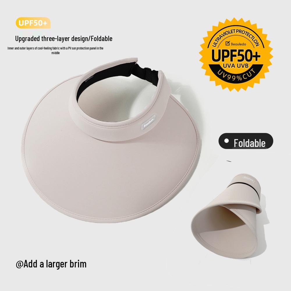 Dámsky skladací letný klobúk so širokou strieškou na ochranu pred UV žiarením s krytom na tvár.