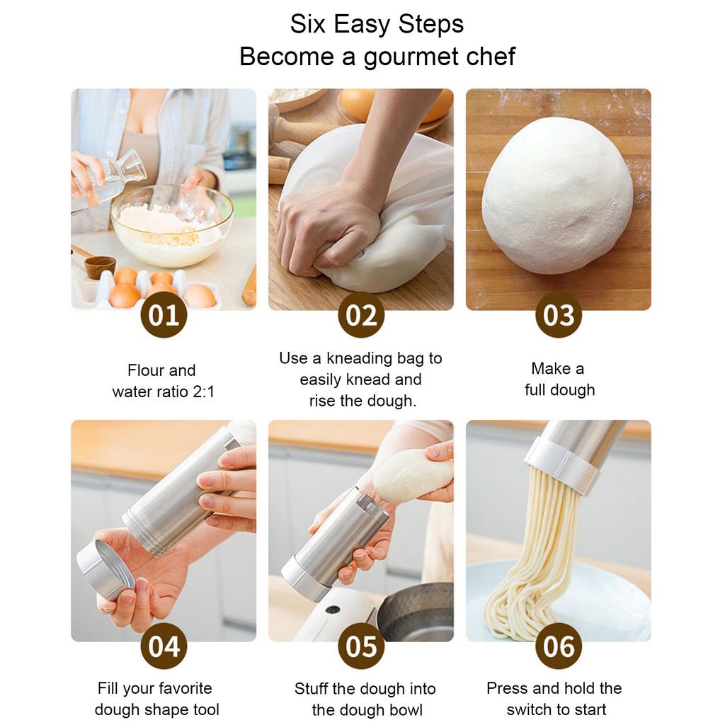 Electric Noodle Press Blue Multifunctional Portable Automatic Cordless Rechargeable Handheld Electric Noodle Maker for Home