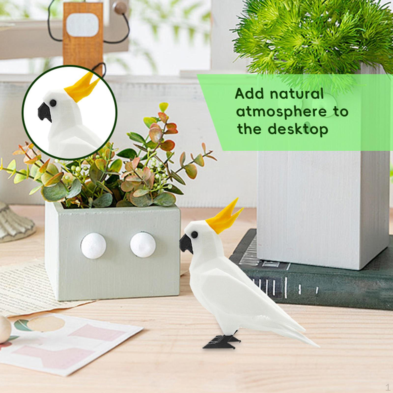 

Parrot Figurine Desktop Ornament Modern Bird Sculpture Kids Toy for Table Centerpiece Office Bedroom