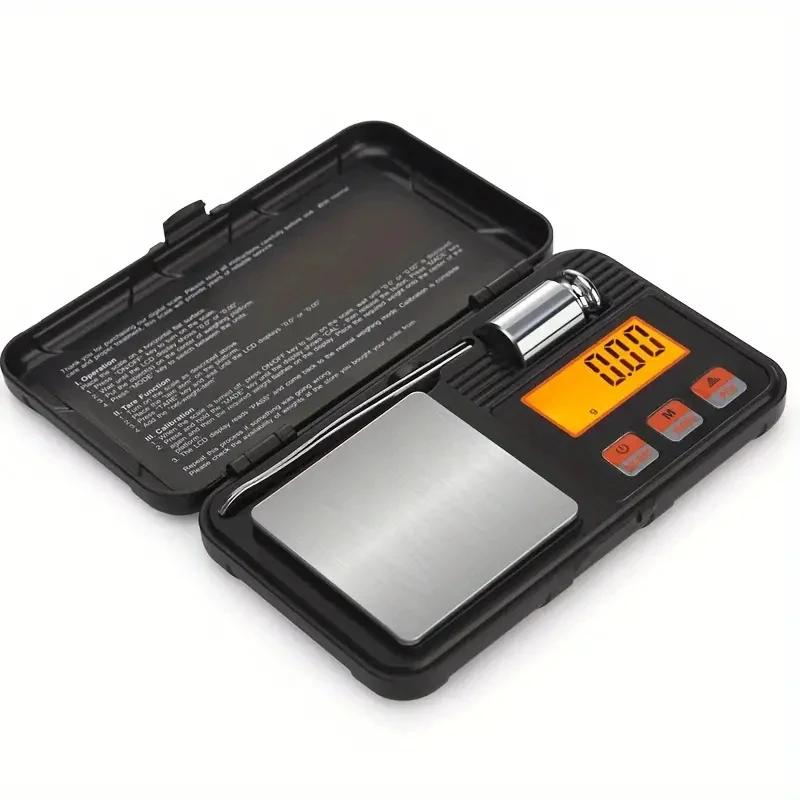 1ks přenosná digitální gramová váha na šperky z nerezové oceli s LCD displejem na práškové mince Bylinky a potraviny
