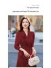 Red Elegant Women's Suit Set: Chic Waist-Slimming Shirt & Midi Skirt for Spring/Autumn 2025.
