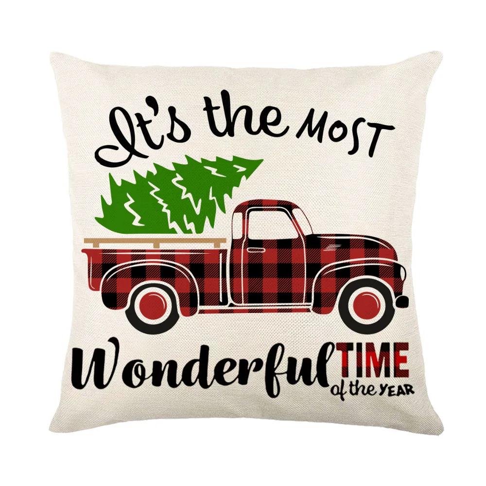 Poszewka na poduszkę świąteczna, poszewka na poduszkę z jeleniem w stylu farmhouse, zimowa dekoracja świąteczna, poszewka na poduszkę, dekoracja wnętrza