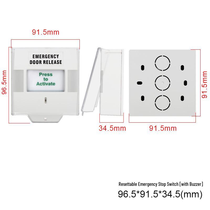 Emergency Exit Door Release Button - 86 Type Alarm, Break Glass To Open