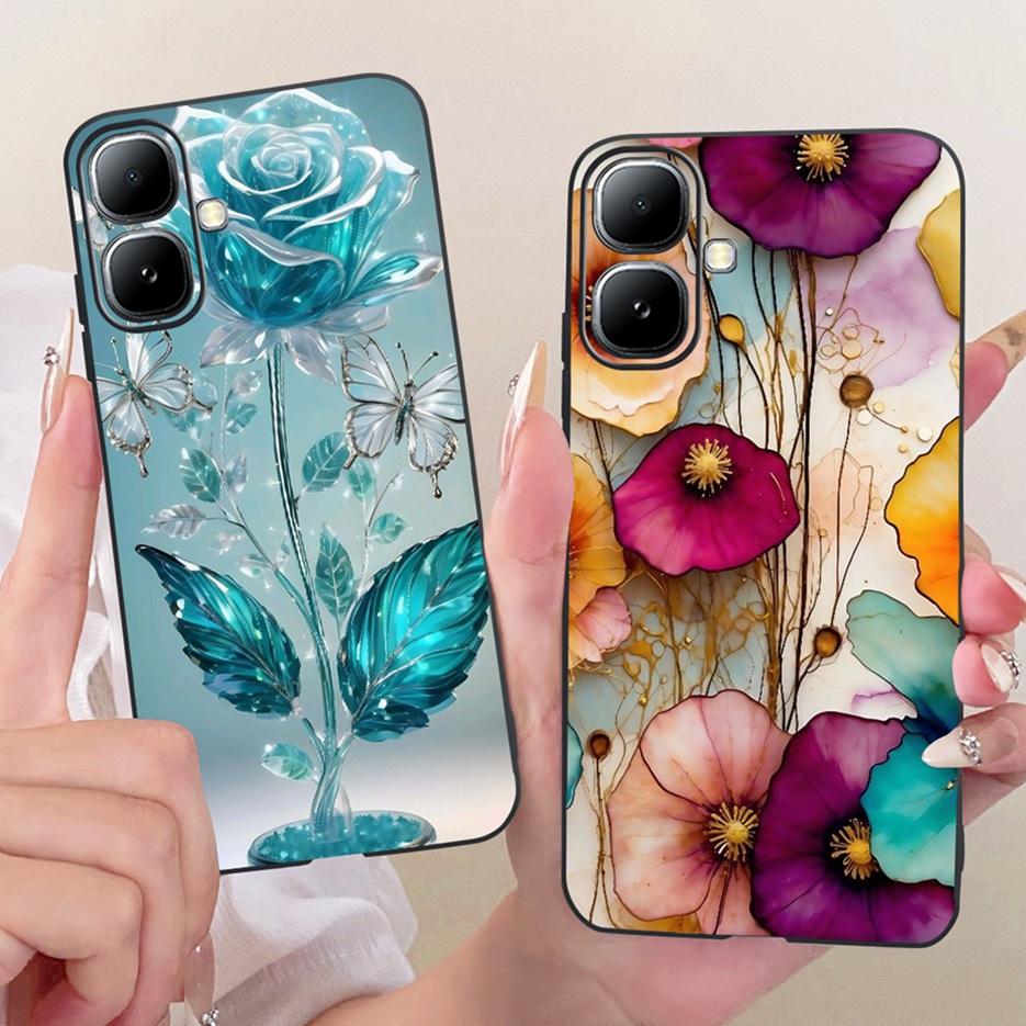 For Infinix Smart 20 Case X6840 X6840B Luxury Bow Flowers Painted Cover Soft Silicone Case For Infinix Smart 20 Smart20 4G Shell