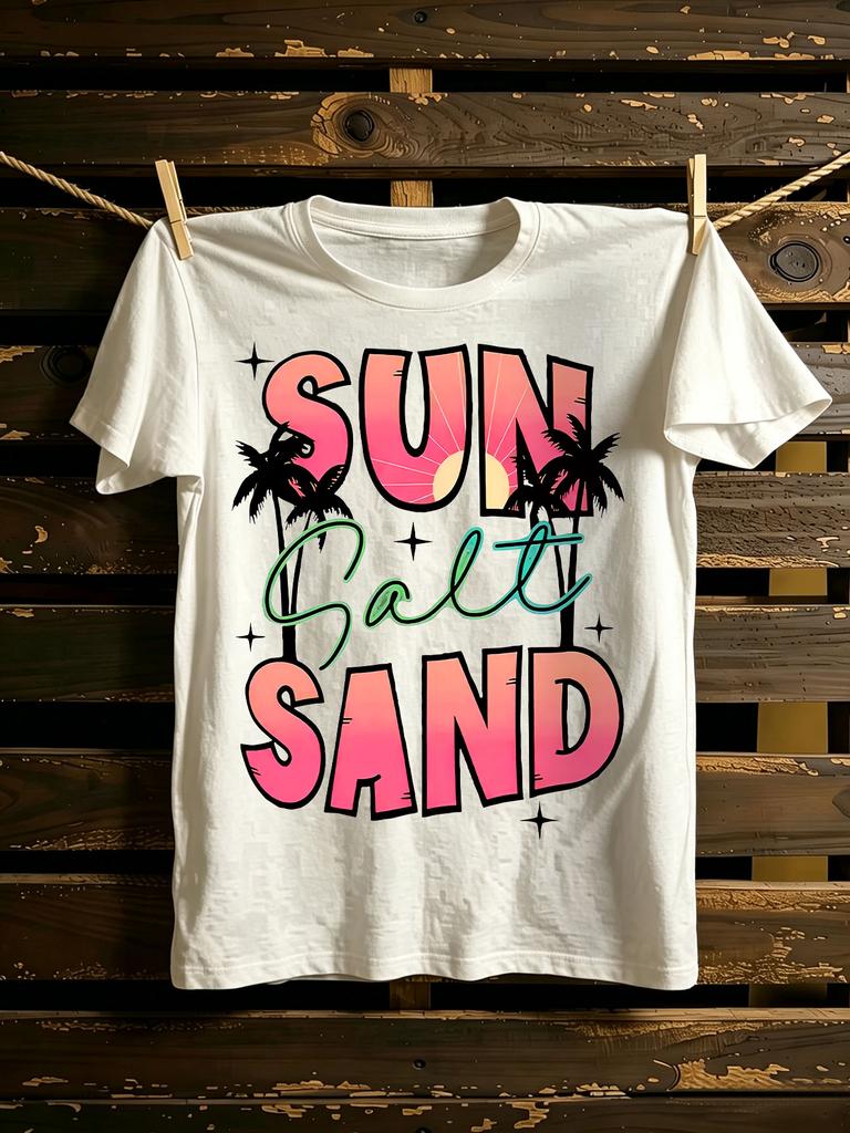 Kirschblüte Sakura Blumendruck Damen T-Shirt, Rundhals Kurzarm Grafik-T-Shirt, Japanischer Stil Lässiges Tägliches Oberteil