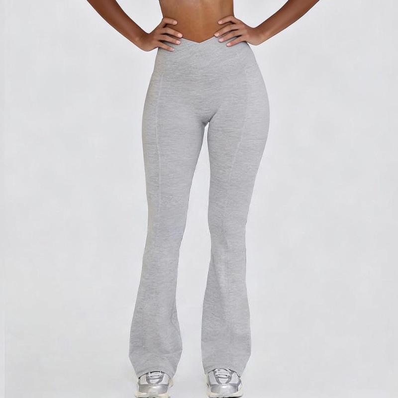 

High-Waisted Yoga Pants: Butt-Lifting, Seamless, High Elasticity, Bare Feel, Wide-Leg Design Large