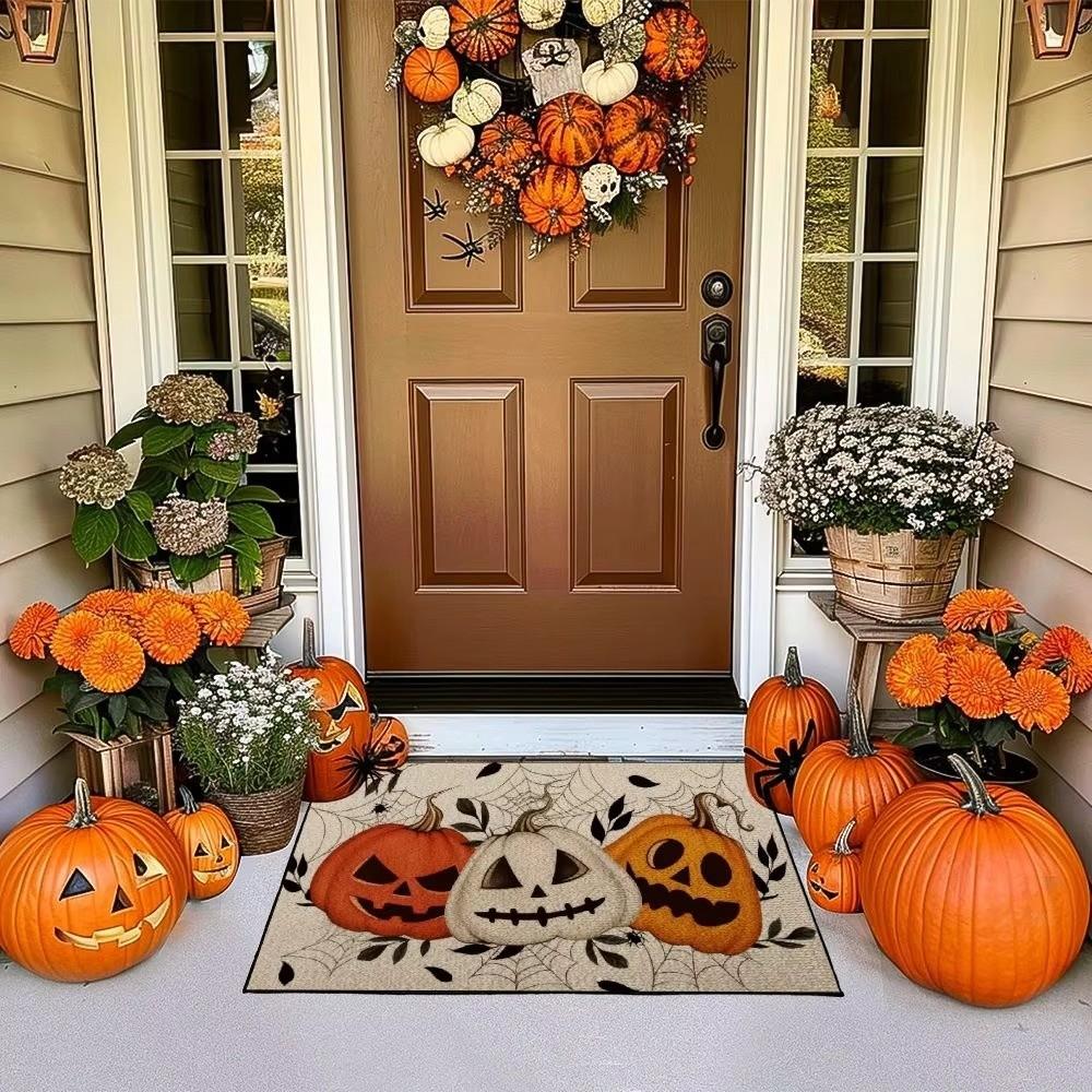 Absorbent Pumpkin Door Mat Easy Clean Halloween Doormat New Ghost Carpet  for Home Decoration