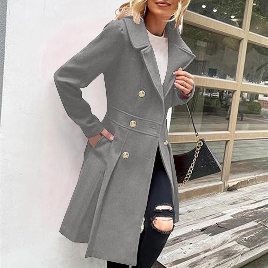 Women's Solid Color Thick Long Sleeve Fashion Coat Jacket