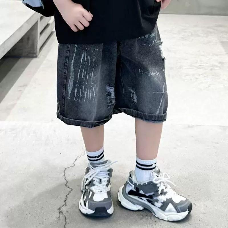 Boys  Lightweight Summer Denim Shorts: Stylish Athletic Casual 5-Inch Shorts for Older Boys 120