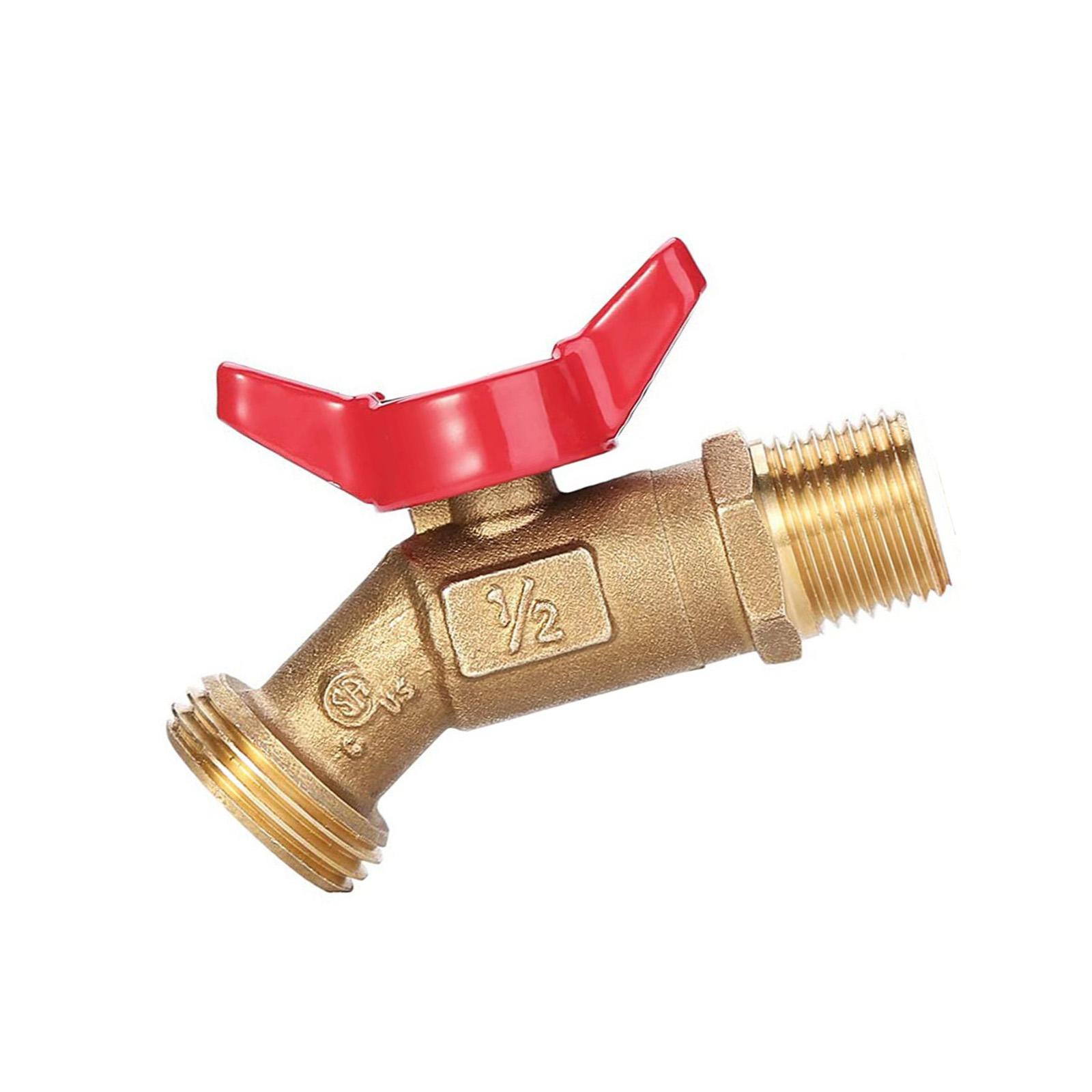 

Heavy Duty Brass Faucet Weather Resistant Brass Spigot 1/2 Inch NPT Male to 3/4 Inch GHT Male for Garden Hose Use A