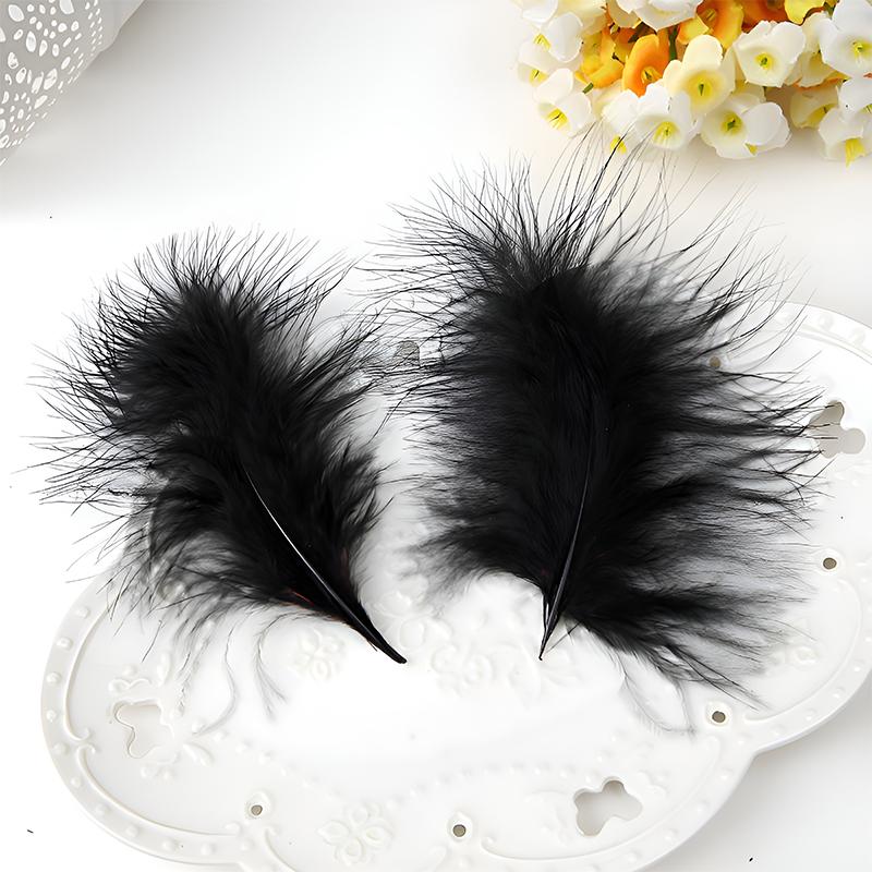 8-15Cm Black Feathers Decoration For Crafts Bulk Small Big Long Plumas Wedding Flower Tree Hats Dreamcatcher Goose Piume 50Pcs