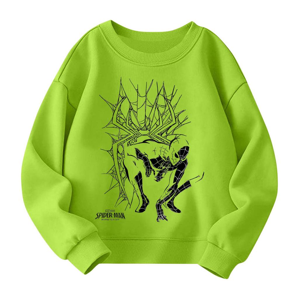 Boys and girls round neck plus velvet pullover printed top sweatshirt