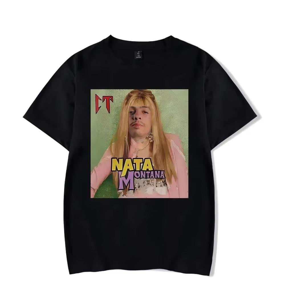 

Natanael Cano Nata Montana Cotton T-shirt Men Women Fashion Short Sleeve T Shirt Streetwear Singer Hip Hop Tee Summer Clothes S чёрный
