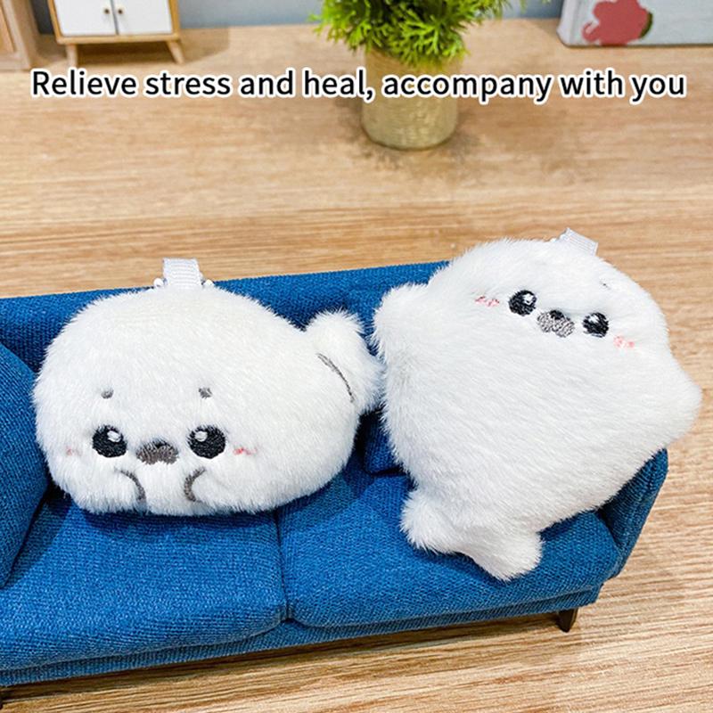 1/2 Pcs Cute Baby Seal Doll Plush Toy Pendant Cartoon Plush Keychain Ocean Toy Souvenir Seal Pendant Gift Doll Bag Pendant Gift