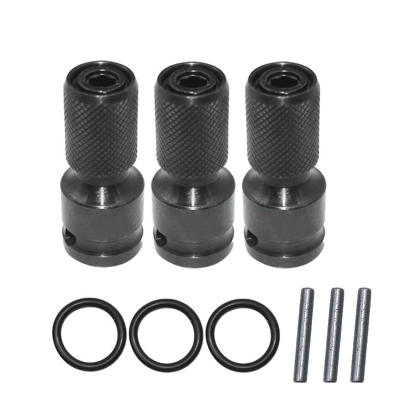 1/2/3Set Square to 1/4 Hexagon Ratchet Sleeve Impact Wrench Sleeve Set Adapter Wrench Drive Converter Quick Release Tool