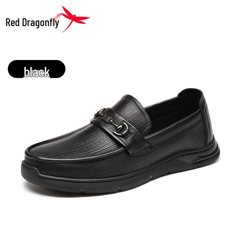 Red Dragonfly Men s Genuine Leather Slip-on Casual Shoes - 2025 Comfortable Sheepskin Soft Sole 42