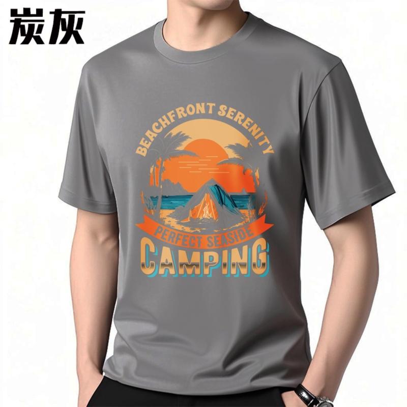 Fashionable Tee Workout Teeshirt O Neck Tshirt Vintage Beachfront Serenity Perfect Seaside Camping Trendy For Her Tshirt