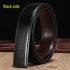 Reversible Black/Brown Leather Belt, Smooth, with Pin Buckle, No Buckle Head, 3.3cm Wide, Unisex.