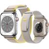 Nylon Strap for Apple Watch 1/2/3/4/5/6/7/8/9/10/11/SE Ultra 1/2/3 42/44/45/46/49mm, Beige/Yellow