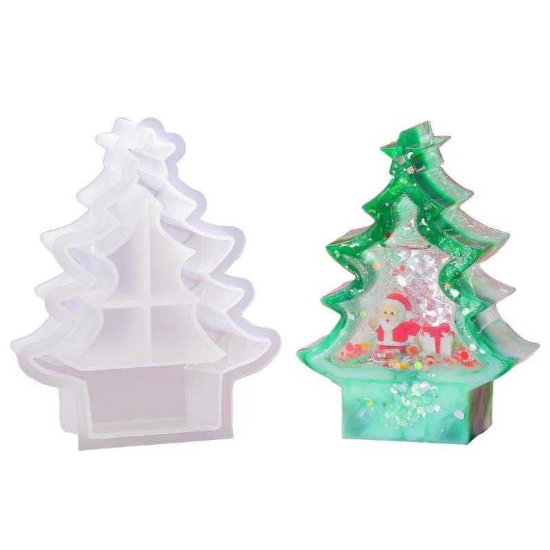 3D Crystal Lamp Christmas Tree Ornament Silicone Mold Suitable for Epoxy Resin Diy Crafts Jewelry Making Home Decor