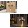 1Pc 3D Wooden Cross USB Night Light LED Table Lamp Novelty Kids Bedroom Coffee Shop Decoration Christian Gift Dropshipping