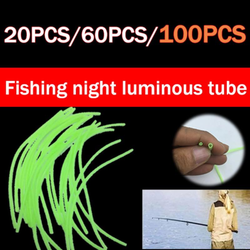 20/60/100pcs Lot Rubber Hose Fishing Balance Tube Anti Winding Noctilucent Super Bright Fishing Sea Fishing Pesca Connector Accessory