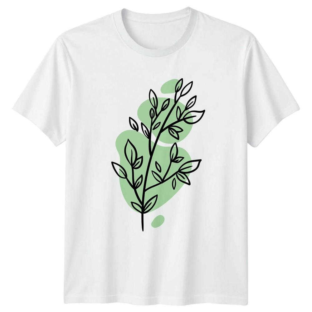 Minimalist Botanical Leaf Branch TShirt Minimalist Botanical Plant Nature S