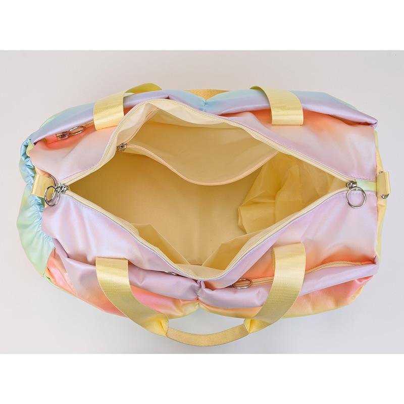 Multifunctional Swimming and Fitness Bag with Dry and Wet Compartments, Colorful Gradient Yoga Training Bag, and Portable Single-shoulder Crossbody