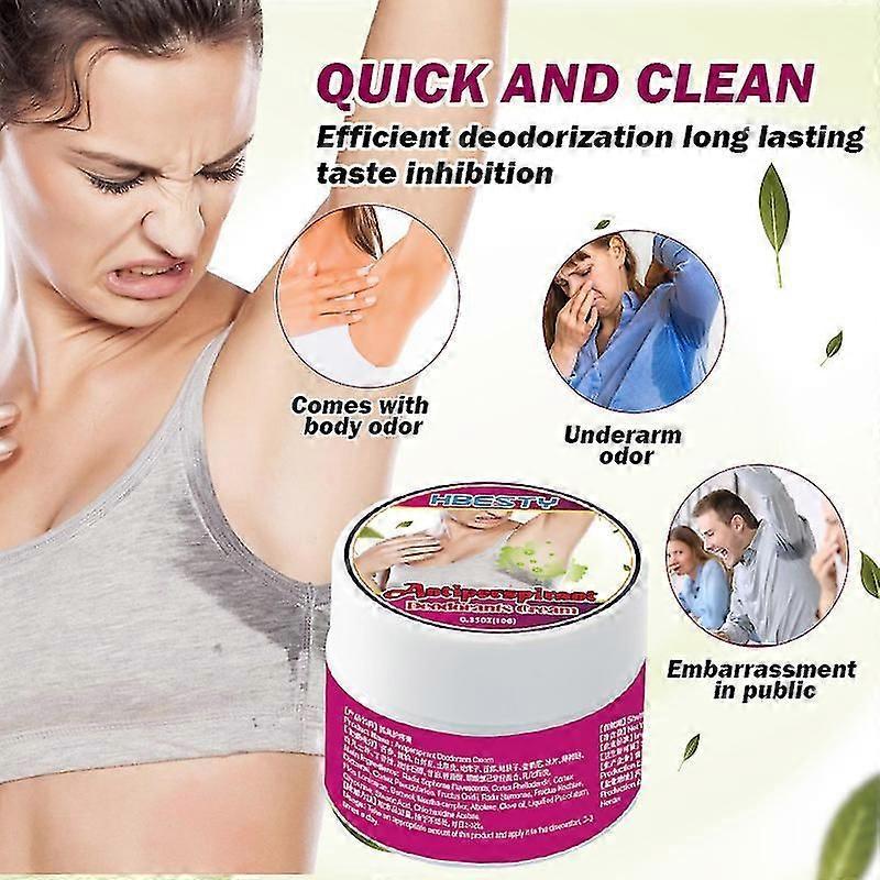 Underarm Odor Cream Deodorant Refreshing Body Sweat Odor Unpleasant Odor Body Antiperspirant Cream 2pcs
