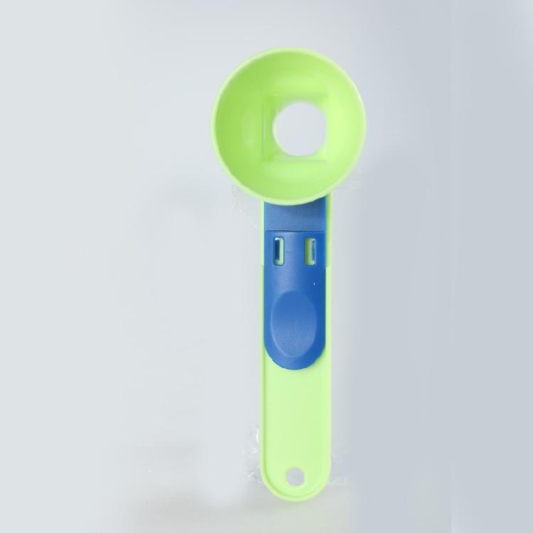 Ergonomic Long Handle Funnel Scooper Protein Powder Measuring Sliding Spoon Kitchen Accessories for Fitness Enthusiasts