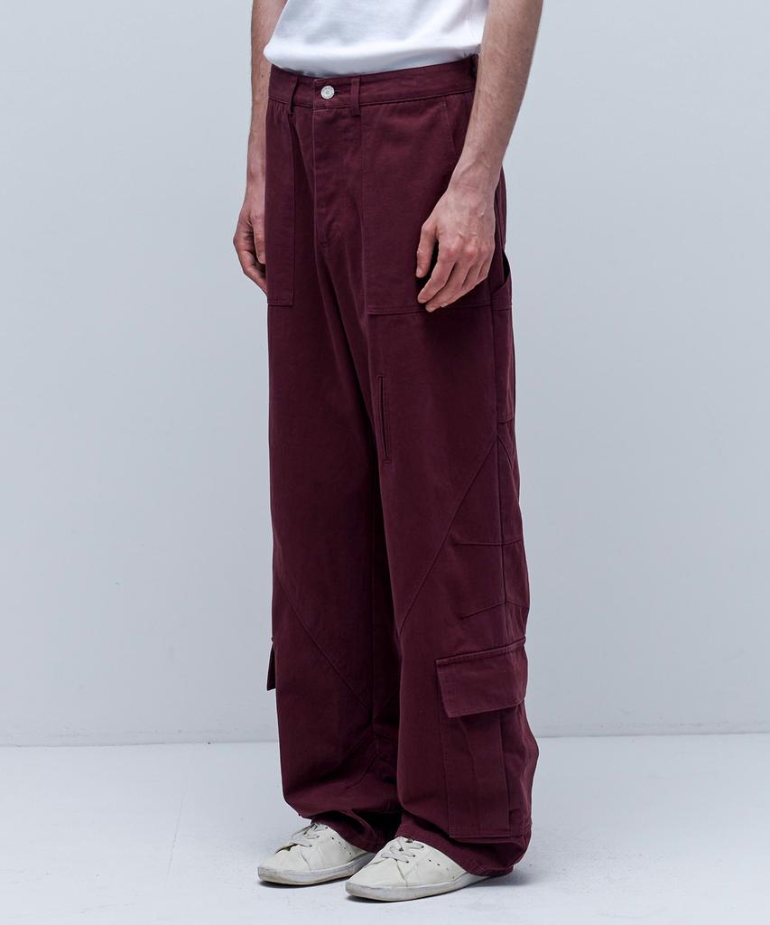 Aenitaimlolig Lavender Work Pants - Burgundy