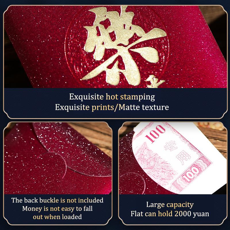 6 Pcs 2026 Chinese Horse Year Red Envelopes Creative Spring Festival Red Packet Cartoon Lucky Money Pockets New Year Gifts