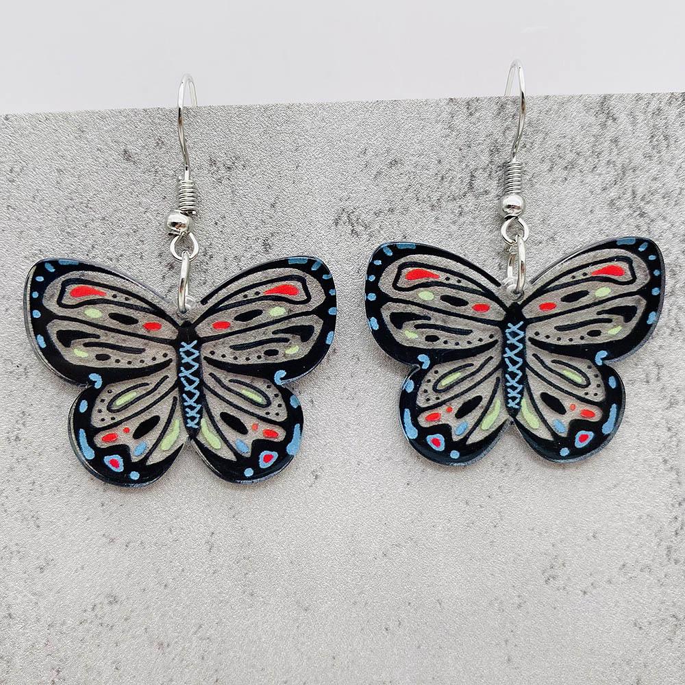 Christmas Ornament Table Lamp with Butterfly, Chicken, Heart Animal Acrylic Pendant Earrings - European & American Jewelry