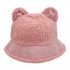Warm Fisherman Hat Plush Winter Bucket Hat Fashion Berber Fleece Bear Ear Cap  Winter/Autumn