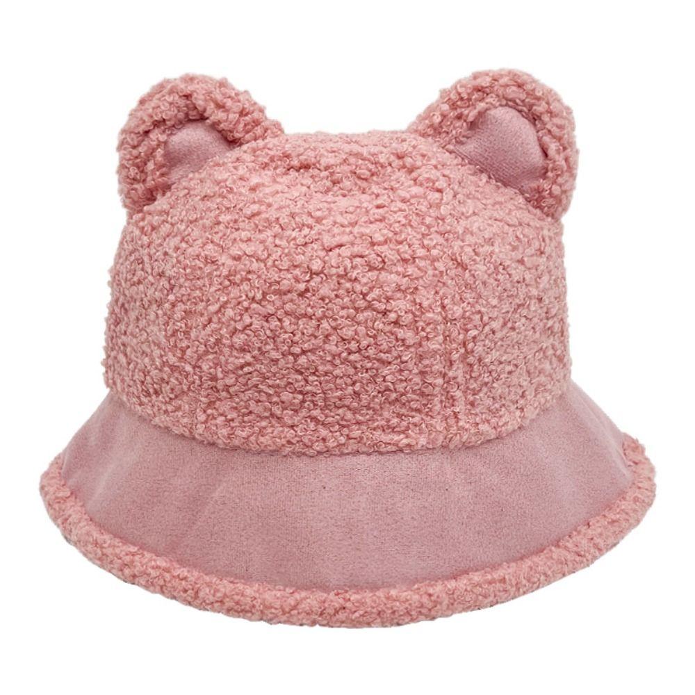 Warm Fisherman Hat Plush Winter Bucket Hat Fashion Berber Fleece Bear Ear Cap  Winter/Autumn