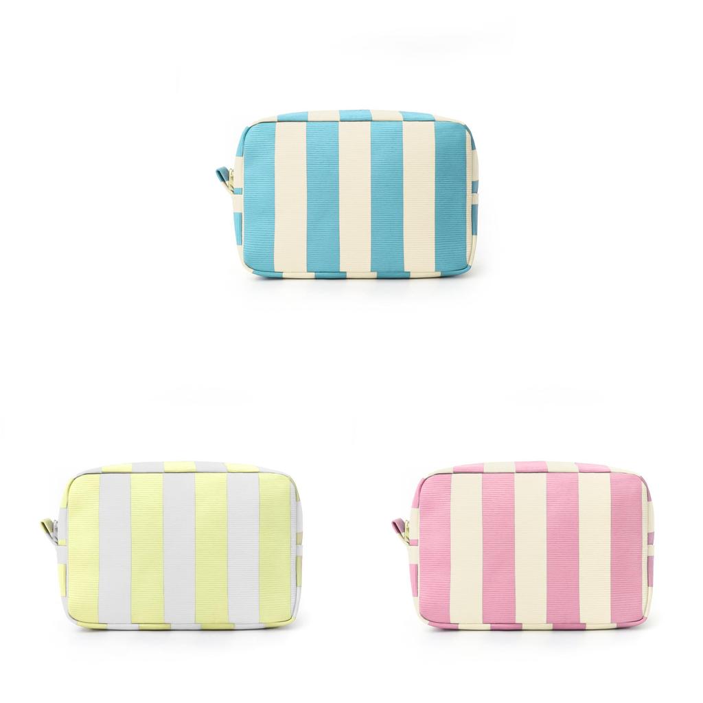 Modern Striped Cosmetic Organizer For Travel With Portable Design And High Capacity