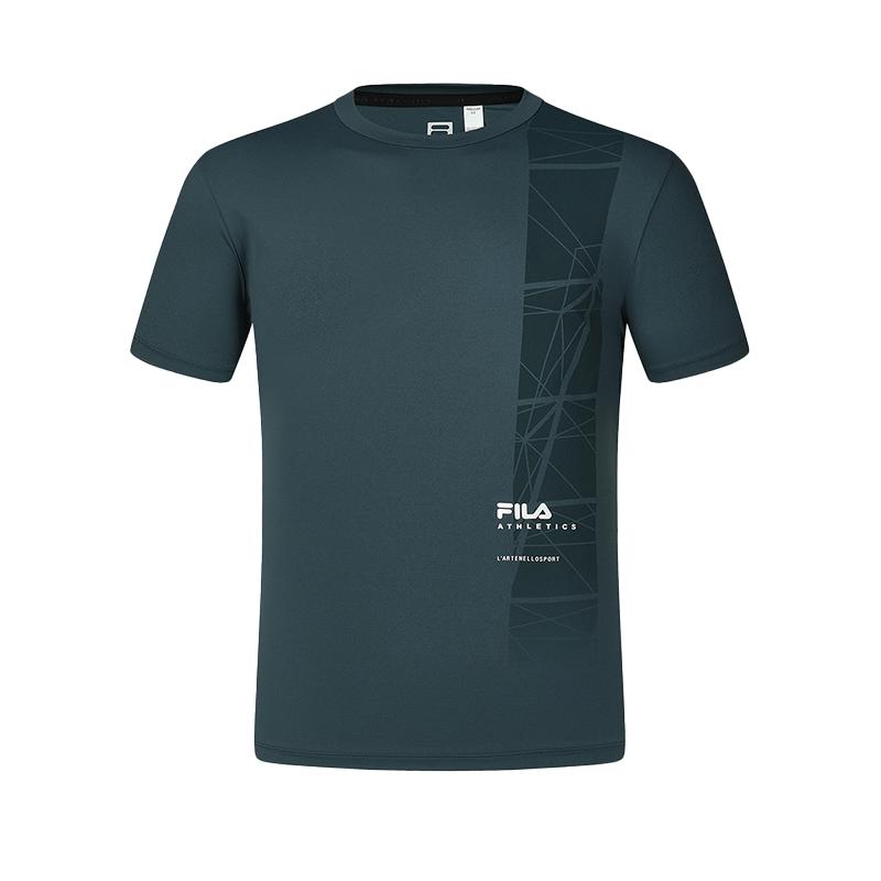FILA Fitness SS24 T Shirt Men s Black Jade Color A11M421108FDG L(175/96A)